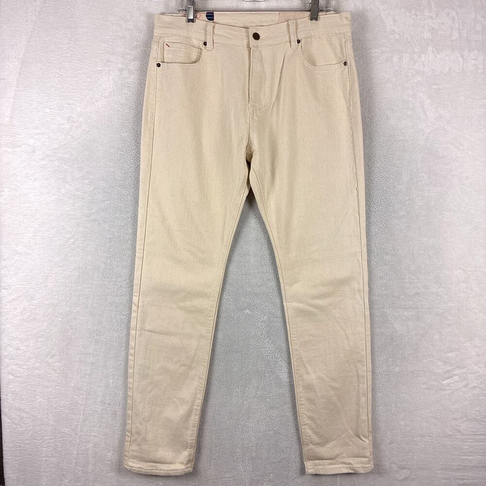 Marine Layer Jeans Mens 36x32 Cream Original Slim Preppy Classic Quiet Luxury